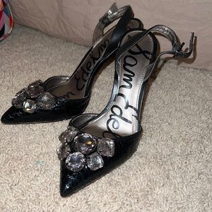 Sam Edelman Black Pointed Toe Slingback Pumps